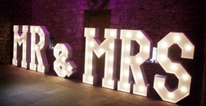 Mr & Mrs 5ft LED Letters